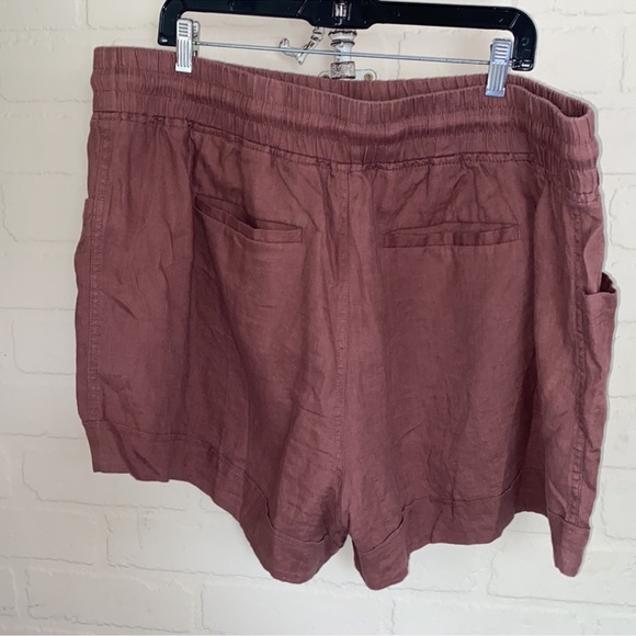 Athleta Cabo shorts linen pockets drawstring size 22 elastic waistband NEW - Picture 6 of 6